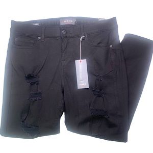 Torrid Bombshell Skinny Premium High-rise Destructed Jeans Black Sz 18 Short
